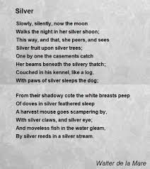 Silver Poem By Walter De La Mare Poem Hunter Poems About Stars Ozymandias Poem John Keats Poems