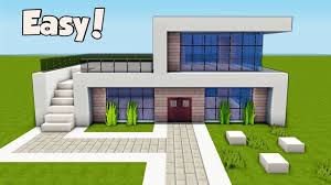 How To Build A Small Modern House In Minecraft Step By Step Easy Minecraft Casa Moderna Modern Minecraft Houses Minecraft House Tutorials Easy Minecraft Houses