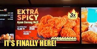 Lalu siapkan adonan kering yang terdiri dari bubuk kaldu instan. New 3x Extra Spicy Ayam Goreng Is Finally Launched In All Mcdonald S Malaysia Outlets World Of Buzz