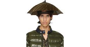 Fendi Canvas Tan And Brown Forever Umbrella Hat In Green For Men Lyst