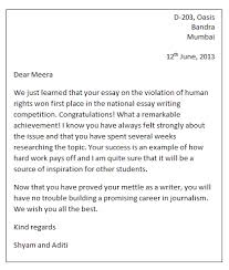 Compliment Letter Sample Compliment Letter Essay Writing Competition Lettering