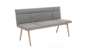 Polsterbank Alina Bank Stoff Grau Und Eiche Bianco Massivholz Geolt Polsterbank Kuchen Sofa Sitzbank Kuche
