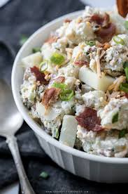 Taste the salad and add more mayo or sour cream, depending on how creamy you like your salad. Bacon Ranch And Sour Cream Potato Salad Recipe Anderson Grant