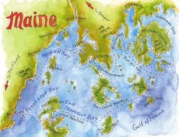 Penobscot Bay Maine Coastal Map Penobscot Deer Isle Harbor Park