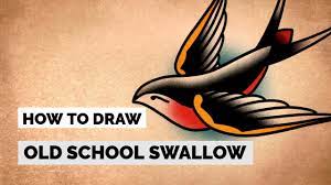 How To Draw A Easy Traditional Swallow | Tattoo Drawing Tutorial - Youtube