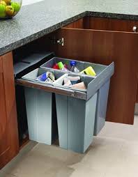 Kitchen Bin Tucked Into Cupboard With Recycling Kitchen Waste Bin Recycling Bins Kitchen Pull Out Kitchen Cabinet