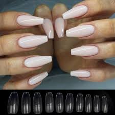 Whether you're considering acrylic nails, or you just fancy brushing up on your nail shape knowledge, these are the 8 most popular trends to try, from coffin to stiletto and squoval to almond. 5 Set Of Ballerina Coffin Nails Natural Transparent White Fake Nails Half Cover Design Ballerinas Coffin False Nails Acrylic Artificial Nails Wish