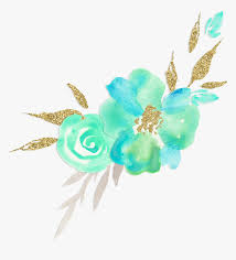 Flower decoration wedding printable elements clipart comes with 39 different design elements and 1 floral frame. Watercolor Flowers Mint Teal Gold Beige Cream Mint Green Watercolor Flowers Png Transparent Png Transparent Png Image Pngitem