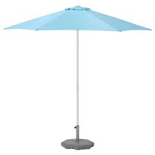 Hogon Sonnenschirm Mit Stander Hellblau Huvon Dunkelgrau Ikea Osterreich In 2020 Patio Umbrella Blue Patio Ikea