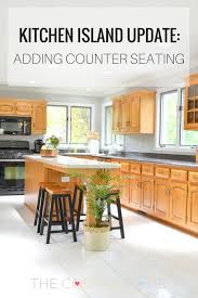 Kitchen Island Update Adding Counter Seating The Cofran Home Cheap Kitchen Cabinets Counter Seating Rustic Kitchen Island