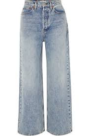 Light Denim 60s Extreme Cropped High Rise Wide Leg Jeans Re Done Blue Ripped Jeans Wide Leg Jeans Light Denim