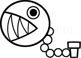 How To Draw Chain Chomp, Step by Step, Drawing Guide, by Dawn |  dragoart.com | Coloriage à imprimer gratuit, Dessin de mario, Coloriage à  imprimer