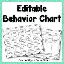 Editable Behavior Chart By Its Kinder Time Teachers Pay