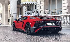 Red Lamborghini Aventador Sv Rear Side View Jan 09 2016 Gallery