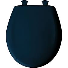 Best reviews guide analyzes and compares all toilet seats of 2021. Bemis Round Plastic Toilet Seat With Whisper Close And Easy Clean Change Hinge In Navy The Home Depot Canada