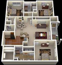 Economical three bedroom house plan 21212dr architectural ta 4 studio 1 2 3 bedroom apartments to at kincaid. 3 Bedroom Apartment House Plans Three Bedroom House Plan Bedroom House Plans House Layout Plans