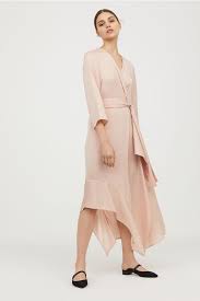 Rochie Lungă De Satin Roz Pudrat Femei H M Ro The Dress Moda Stilleri Asimetrik Etek