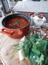 Maybe you would like to learn more about one of these? Photo For Menu Russian Borscht In Red Pot With Sour Cream Garlic Bread Parsley Dill Lard Ukrainian Borscht With Sour Cream Stock Image Image Of Gourmet Meal 155959559
