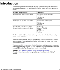 Tax Code Listing For Chart Of Accounts Setup Pdf