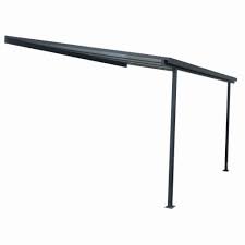 Toit De Terrasse Aluminium 4 X 3 M Gris Toit De Terrasse Parasol Tonnelle Store Voile Jardin Exterieur