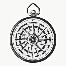 Black And White Compass Png Vectorized Compass Sticker With A White Border Free Image By Rawpixel Com Aew In 2020 Compass Design Design Element Design Elements