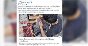 Akhbar nst, bh, harian metro naik harga. Bukan Ditendang Polis Tapi Pecut Lari Hingga Langgar Kereta