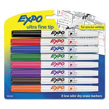 Expo Low Odor Dry Erase Markers Ultra Fine Tip Assorted Colors 8 Count Walmart Com In 2020 Dry Erase Markers Dry Erase Markers