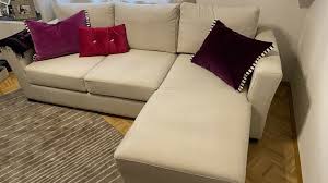 Holzkonstruktion, stahlfedern und polyurethanschaumaufbau mit viscoabdeckung. Westwing Dreisitzer Sofa Mit Ottomane Rechts Beige B 240 Cm In Essen Ruttenscheid Ebay Kleinanzeigen
