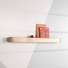 Wall display dimensions for each shelf are 24 inches wide by 4 inches deep by 4 inches high. Gold Shelves Crate And Barrel