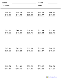 Subtracting Money Subtraction Worksheets Subtraction Worksheets Money Worksheets Math Subtraction