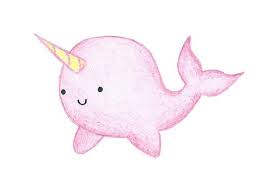 A narwhal, the unicorn of the sea is a 16′ whale with a large tusk that's actually a tooth. Cute Pink Narwhal Photographic Print By Harrisrose Cute Narwhal Narwhal Postcard Doodle