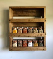 Wall Mounted Spice Rack Gift Item For Her Kitchen Spice Etsy Kitchen Spice Storage Wall Mounted Spice Rack Wood Spice Rack