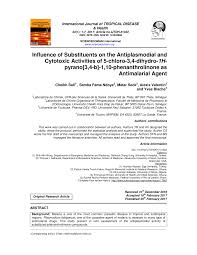 Trouvez la pharmacie de garde. Pdf Influence Of Substituents On The Antiplasmodial And Cytotoxic Activities Of 5 Chloro 3 4 Dihydro 1hpyrano 3 4 B 1 10 Phenanthrolinone As Antimalarial Agent