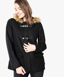 Vous souhaitez vous démarquer ? Gemo Vetements Duffle Coat Avec Capuche Bordee Noir Manteaux Femme Gemo