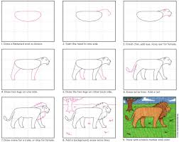 Animals step by step drawing instructions. How To Draw A Lion Art Projects For Kids