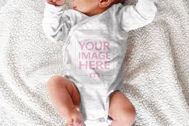 Download Newborn Baby Bodysuit Mockup Generator Mediamodifier