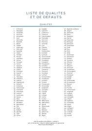 Liste De Qualites Et De Defauts En 2020 Liste De Qualite Conseils D Ecriture Liste De Valeurs
