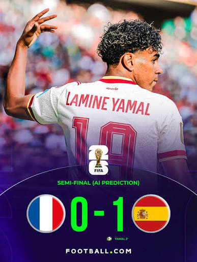 Lamine Yamal sends Spain to the final! 🇪🇸✨ The AI has spoken! It predicts  a tight 1-0 battle 🤯⚽️