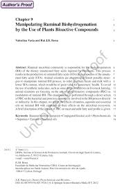 Pdf Manipulating Ruminal Biohydrogenation By The Use Of Plants Bioactive Compounds