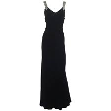 Ralph Lauren Collection Black Velvet Gown With Rhinestone Straps 8 1990 S Velvet Evening Dress Designer Evening Dresses Velvet Evening Gown