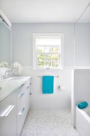 White And Gray Bathroom With Turquoise Accents Contemporary Bathroom Clean De Bathroom Redecorating Beautiful Bathroom Decor Traditional Bathroom Designs