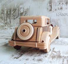 Wooden Car With A Trunk Wooden Car Retro Cars Wooden Wheel