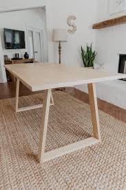 To make a lovely and simple dining table such as the one in the pictures you'll need some boards in the size that you want, a plank, screws, sandpaper, stain and table legs. Diy Modern Dining Table Woodbrew Diy Dining Room Table Modern Dining Table Diy Dining