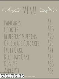 You can easily copy the code or add it to your favorite list. Bakery Menu Not Mine Custom Decals Decal Design Room Decals