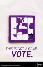 Elizabeth Maplesden Not A Game Aigaphilly Aigadesign Gotv Vote Poster Aiga Get Out The Vote