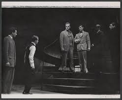 Dean Stockwell, Ted Gunther, Roddy McDowall and unidentified others in the  stage production Compulsion