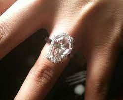 A White Topaz Coffin Gem Surrounded By Real Diamonds Jewelry Goth Wedding Diamond