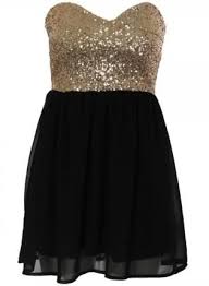 Black And Gold Top Strapless Gold Sequin Top Dress With Black Chiffon Skirt Dress Party Dress Strapless Dress Chic Dresses Sequin Top Dress Sequin Cocktail Dress