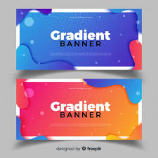Abstract Banners With Gradient Design Vector Free Download Web Banner Design Banner Design Layout Banner Template Design