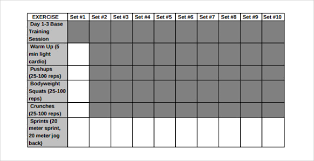 Workout Log Template 14 Free Word Excel Pdf Vector Eps